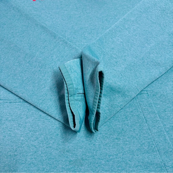 The North Face Fave Half Dome Pullover Hoodie L Women’s Agate Green Heather/Ambr - Picture 3 of 8